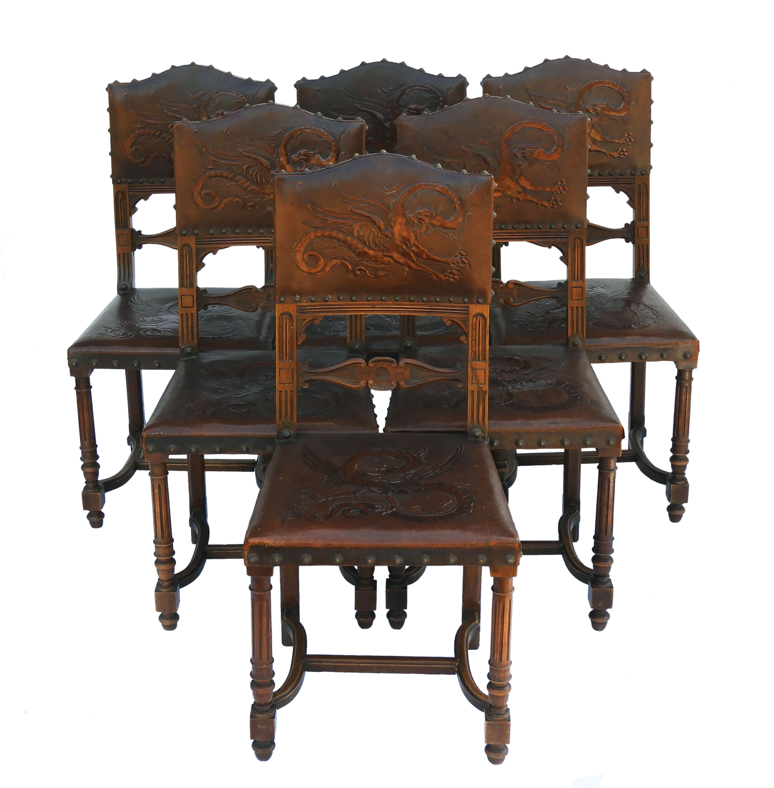 Antique Dining Chairs Gothic Revival, Spanish Style Leather Dining Chairs Uk