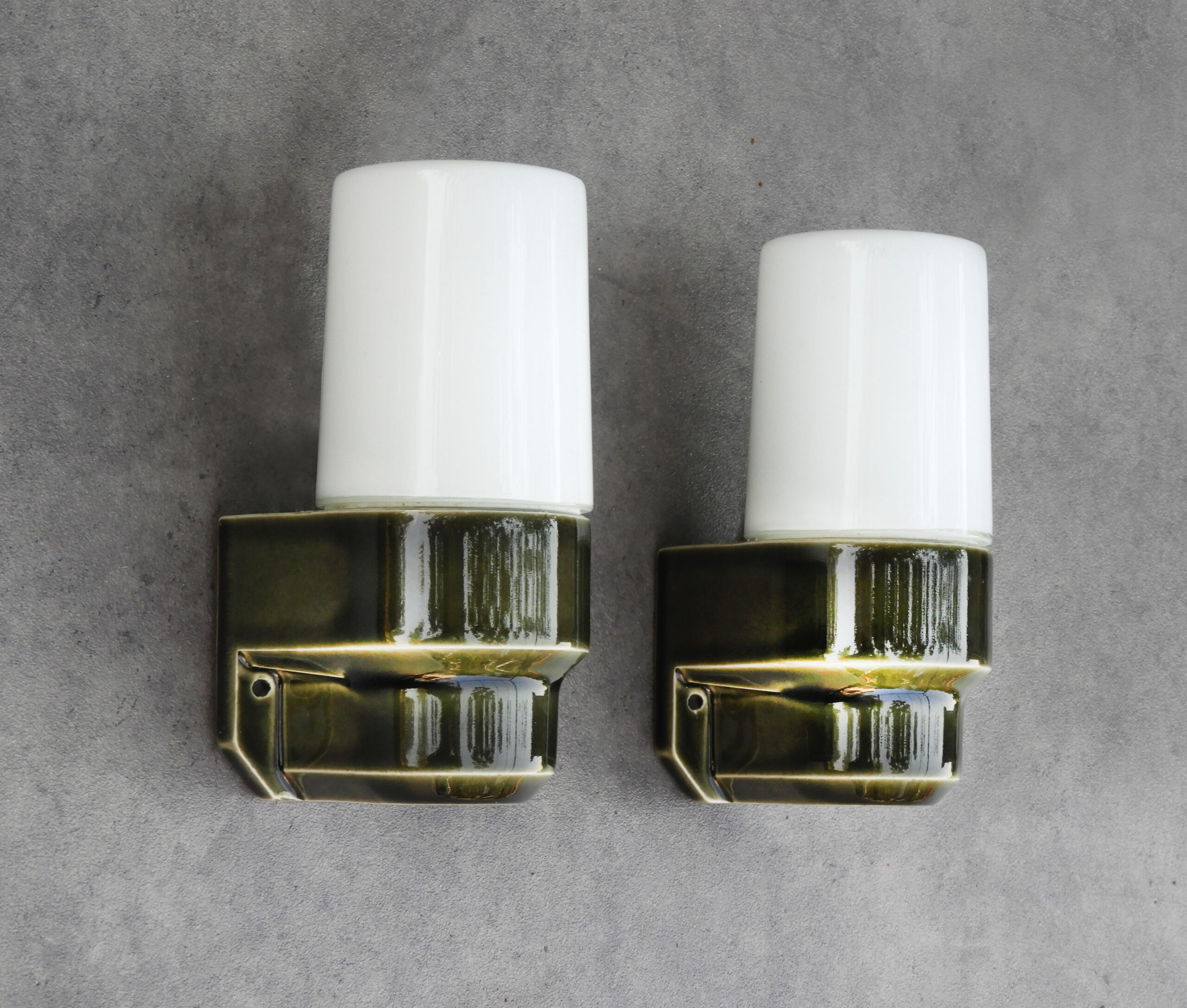 Pair of Swedish Mid-Century IFÖ 6081 Porcelain Wall Lights, c.1970s