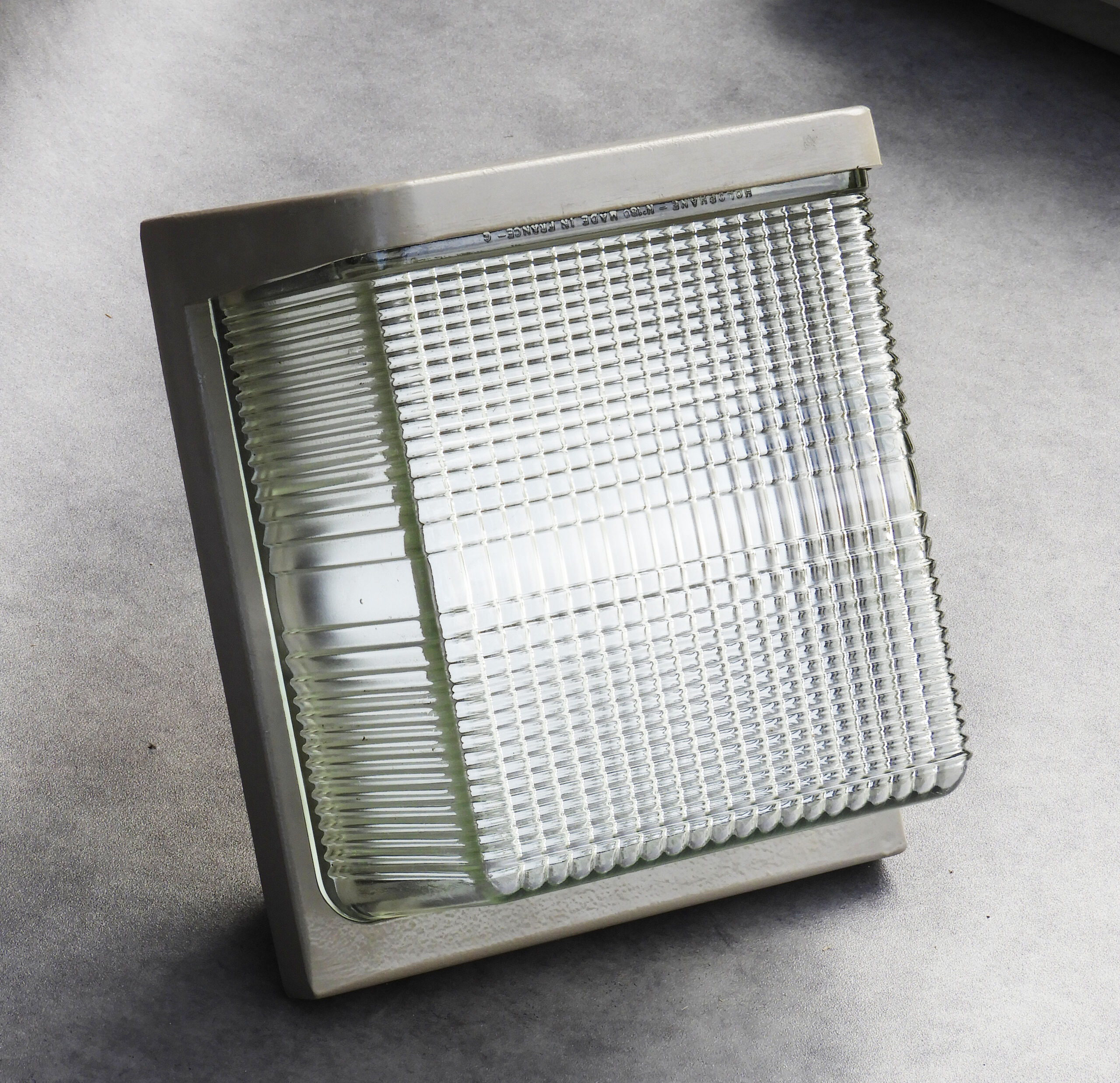 Vintage Industrial Holophane Wall Light, c.1950s France - one remaining